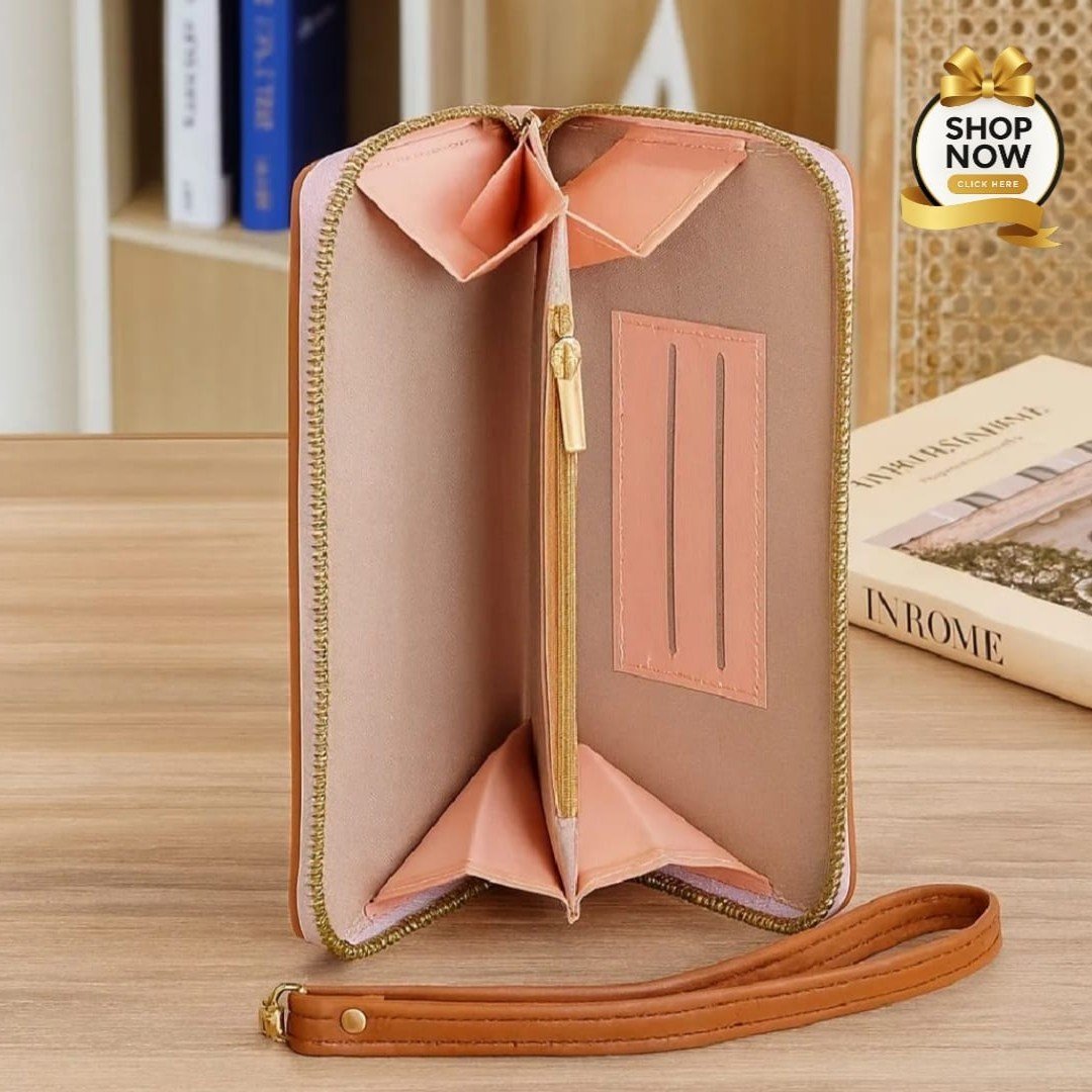 Forever Young Long Wallet For Women | Quilted Leather Clutch Purse | Zip Around Wallet With Wrist Strap | 8 Stylish Colors | Card, Cash & Mobile Holder